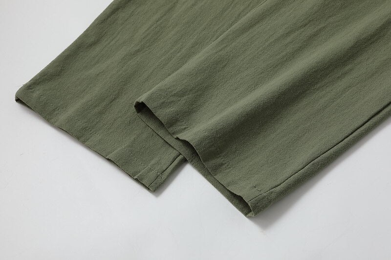 Cotton Linen Pants - Straight Leg, Casual & Comfortable