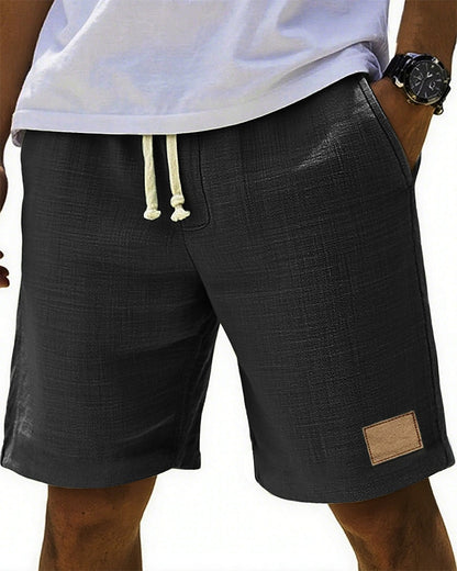 Men's Beach Linen Shorts-Drawstring Waist, Casual Summer Wear