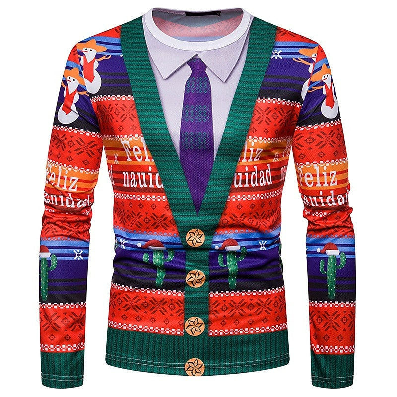 Men's Graphic Christmas Pattern Tee
