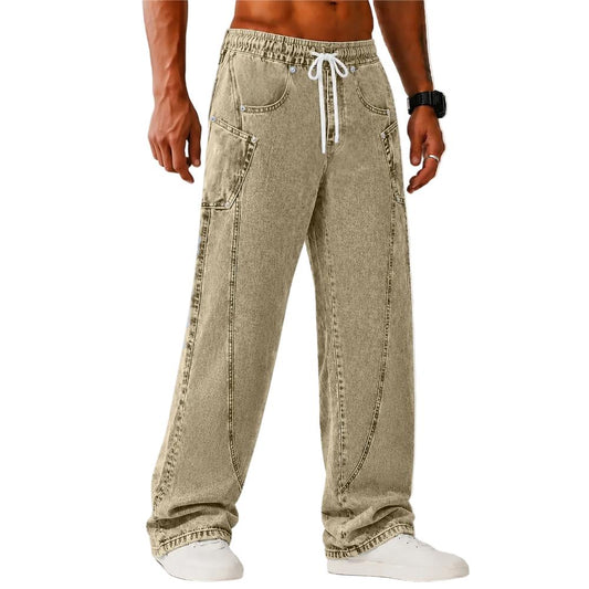 Vintage Washed Cotton Baggy Denim Pants