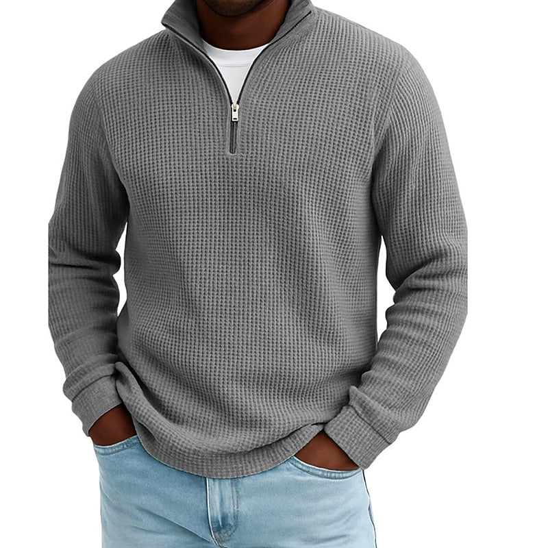 Waffle Zipped Polo Shirts