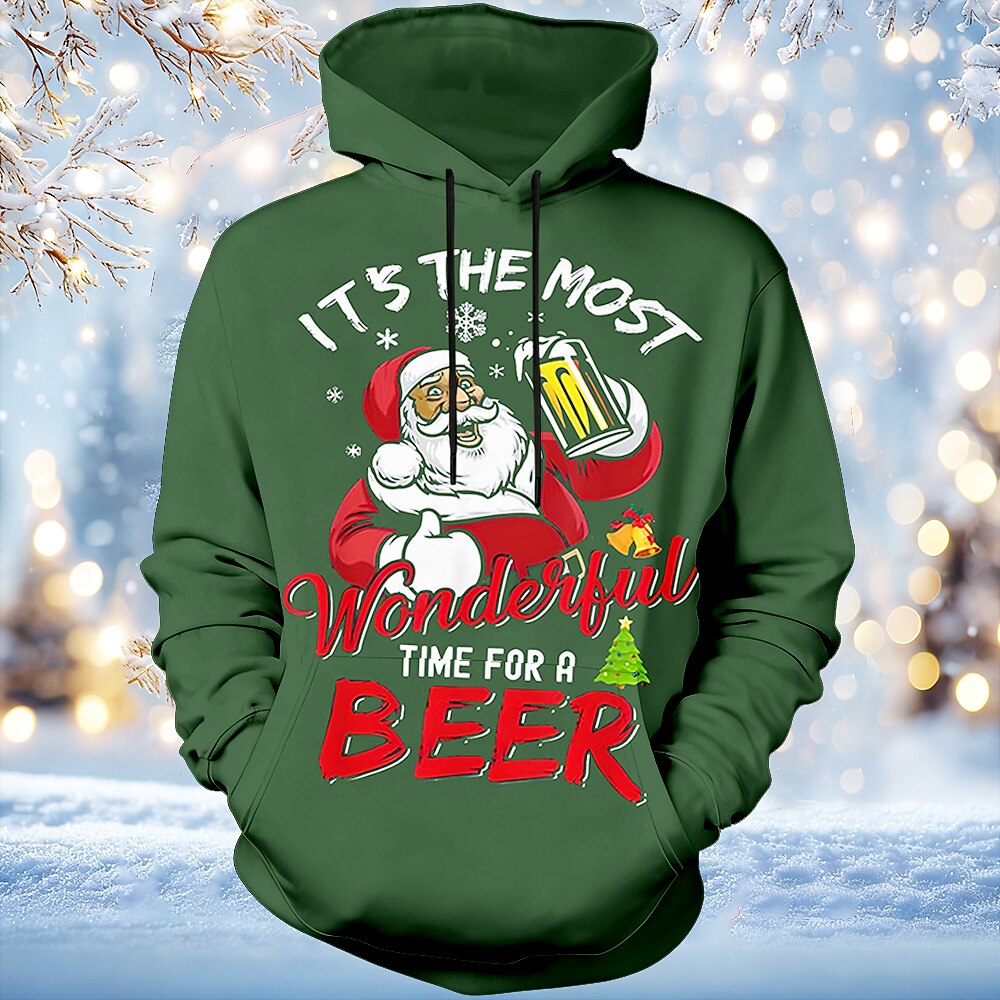 Santa Beer Christmas Holiday Party Hoodie