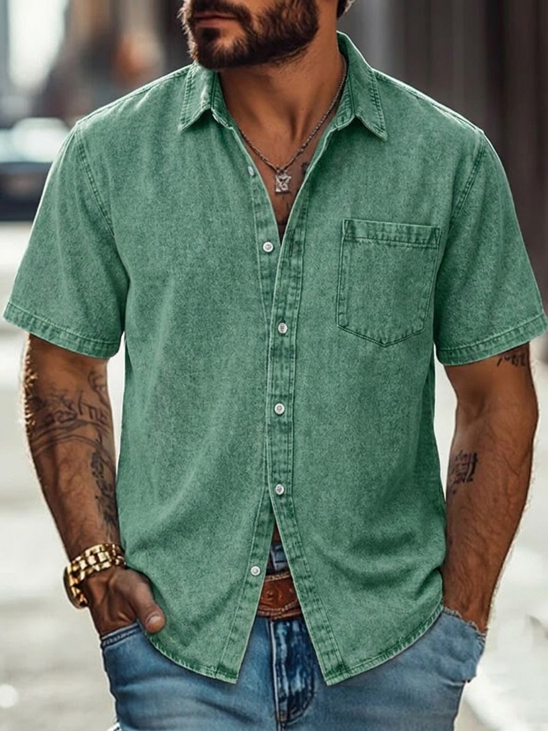 100% Cotton Acid Wash Shirt
