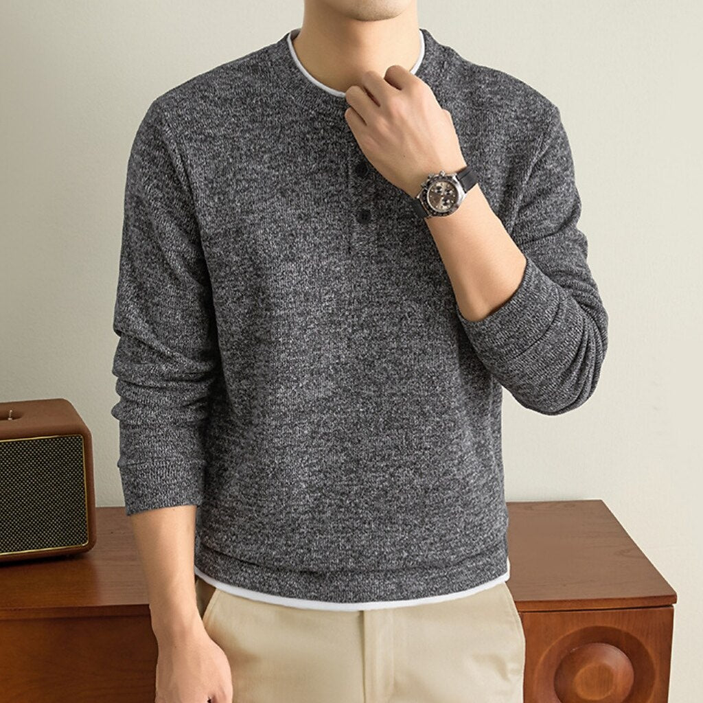 Ribbed Knit Crewneck Sweater Pullover