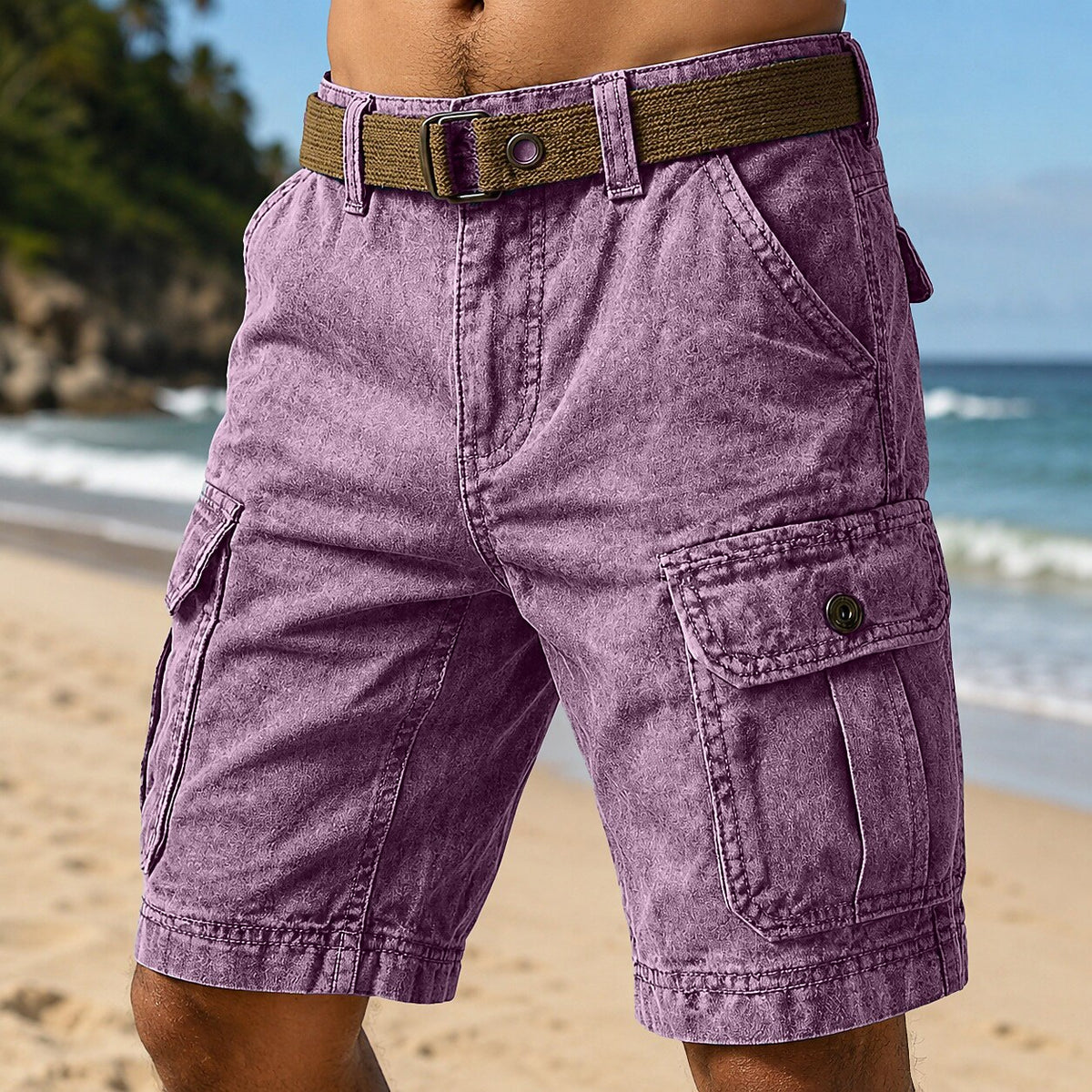 Broken-in Cotton Pocketed Cargo Shorts