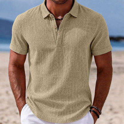 Breathable Linen Polo  Shirt