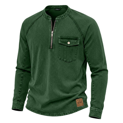 Premium Broken-in Cotton Henley Shirt