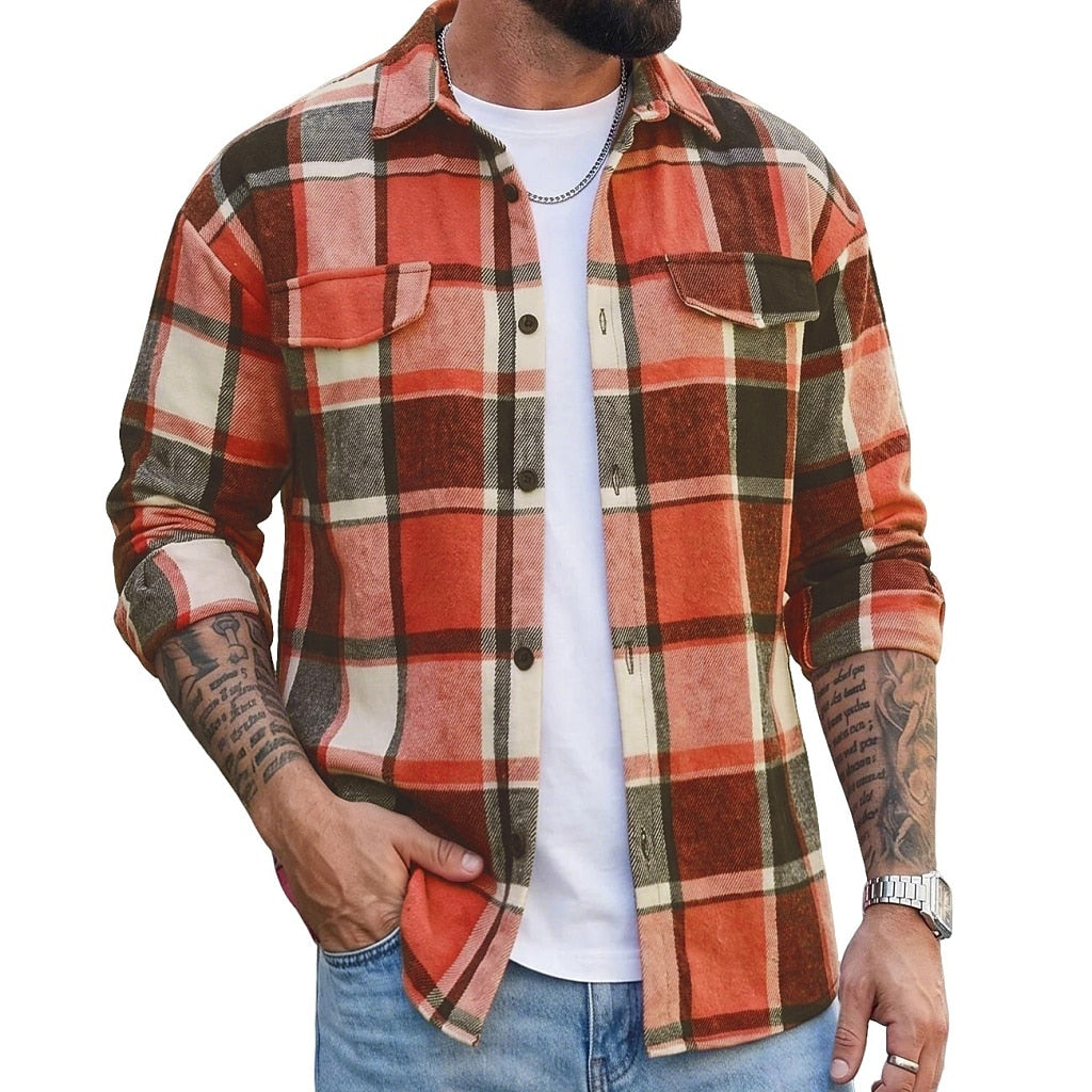 Classic Plaid Button Up Flannel Shirt