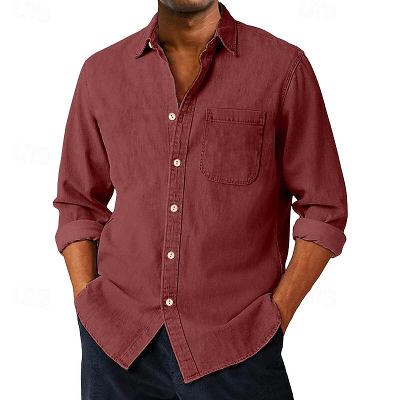 Relaxed Washed Cotton Button Shirt