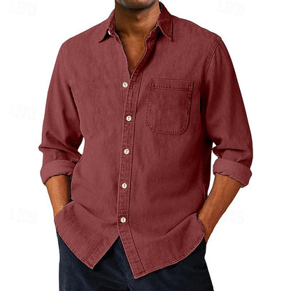 Relaxed Washed Cotton Button Shirt