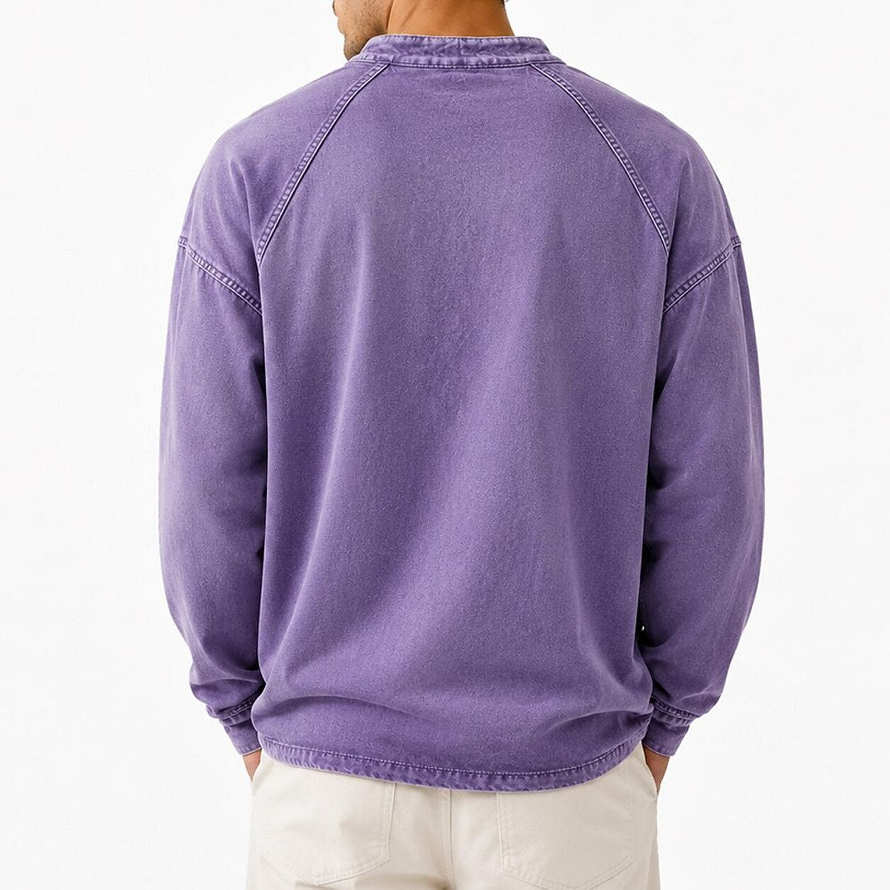 Broken-in Soft 100% Cotton Henley Shirt