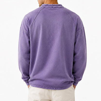 Broken-in Soft 100% Cotton Henley Shirt