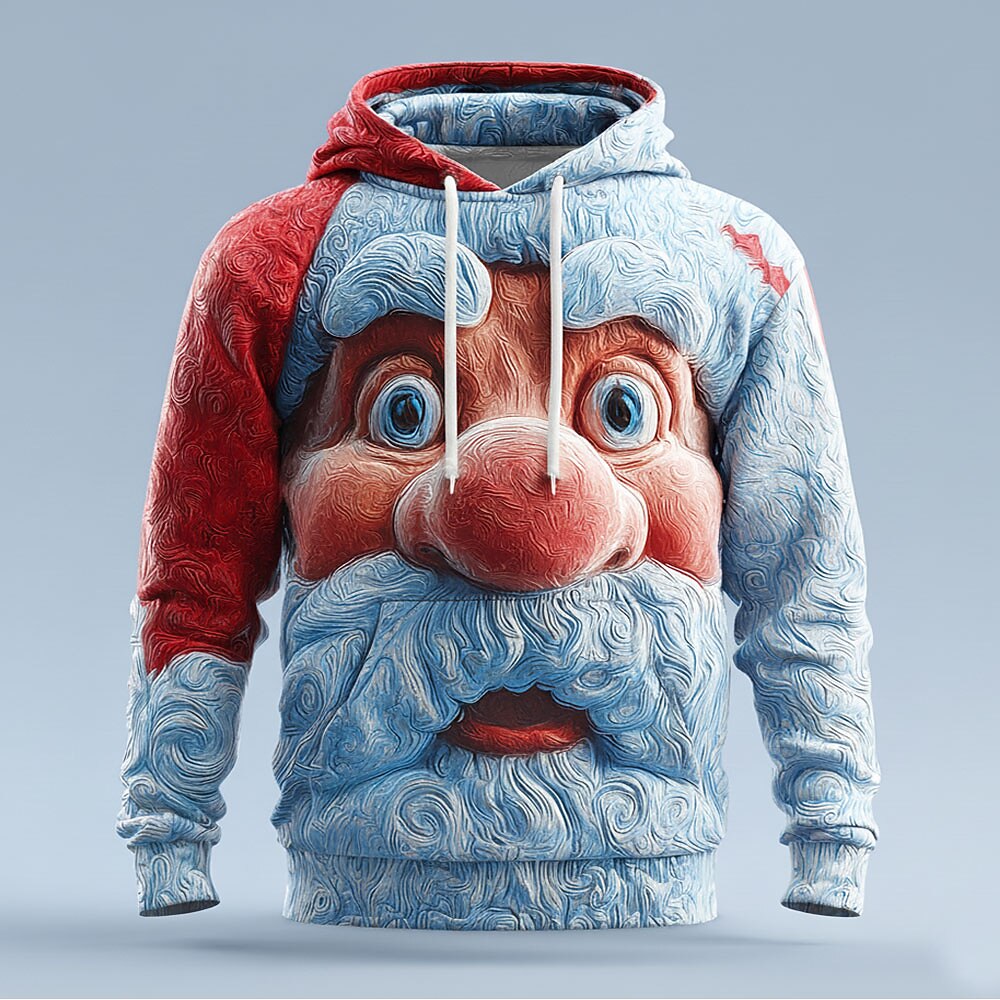 Cartoon Santa Christmas 3D Print Hoodie