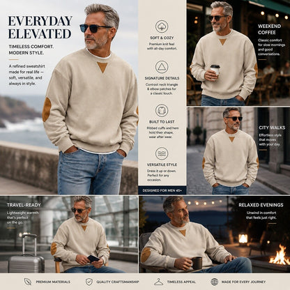 Patchwork Corduroy Crew Neck Sweatshirt