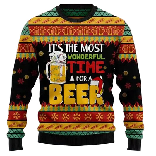 Christmas Beer Vintage Colorful Sweatshirt