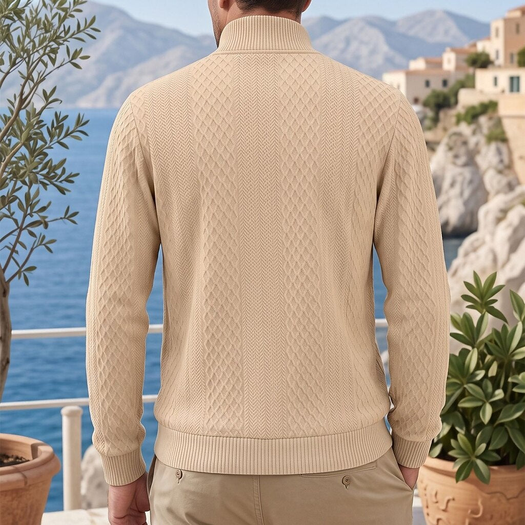 Men's Jacquard Everyday Zipper Sweatshirt