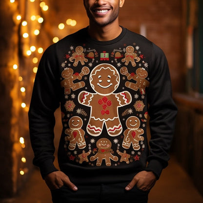 Men's Merry Christmas Gingerbread Man Graphic Sweatshirt