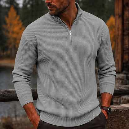 Quarter Zipped Corduroy Polo Shirt