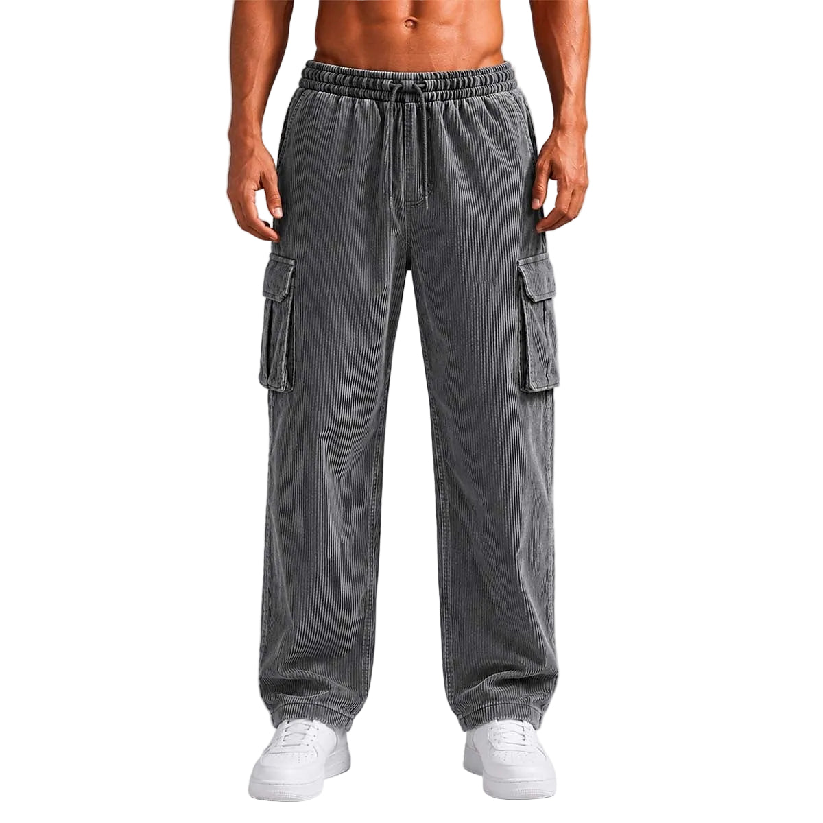 Pocketed Corduroy Cargo Pants