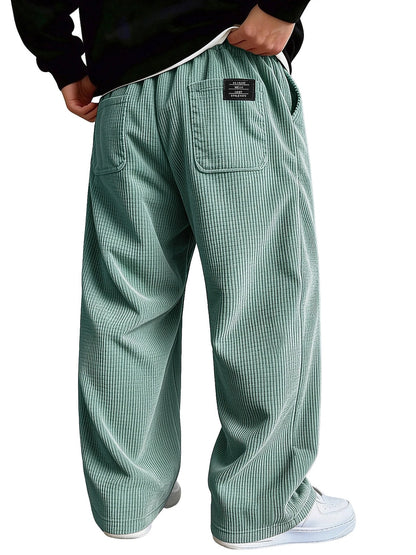 Textured Waffle Pants With Pockets
