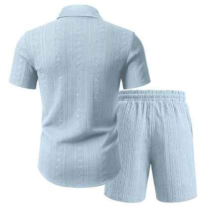 Men's Jacquard Shirt & Shorts Set