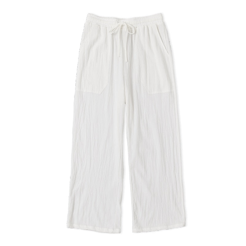 Daily Linen Pants - Elastic Waist, Casual Holiday & Vacation Wear