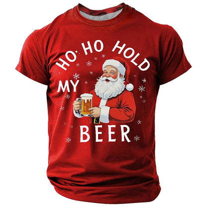 Men's Artistic Santa Christmas Graphic T-Shirt