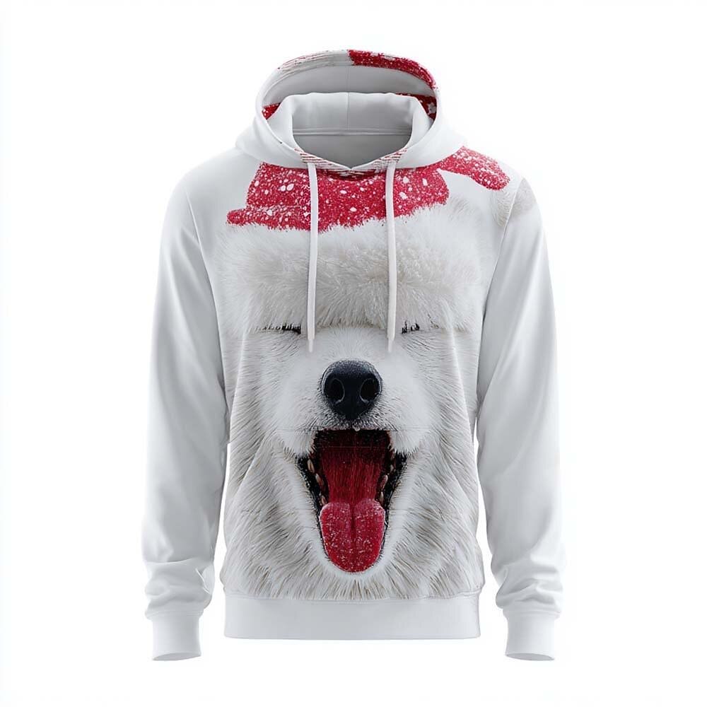 Christmas Animal Festive Graphic Pullover Hoodie