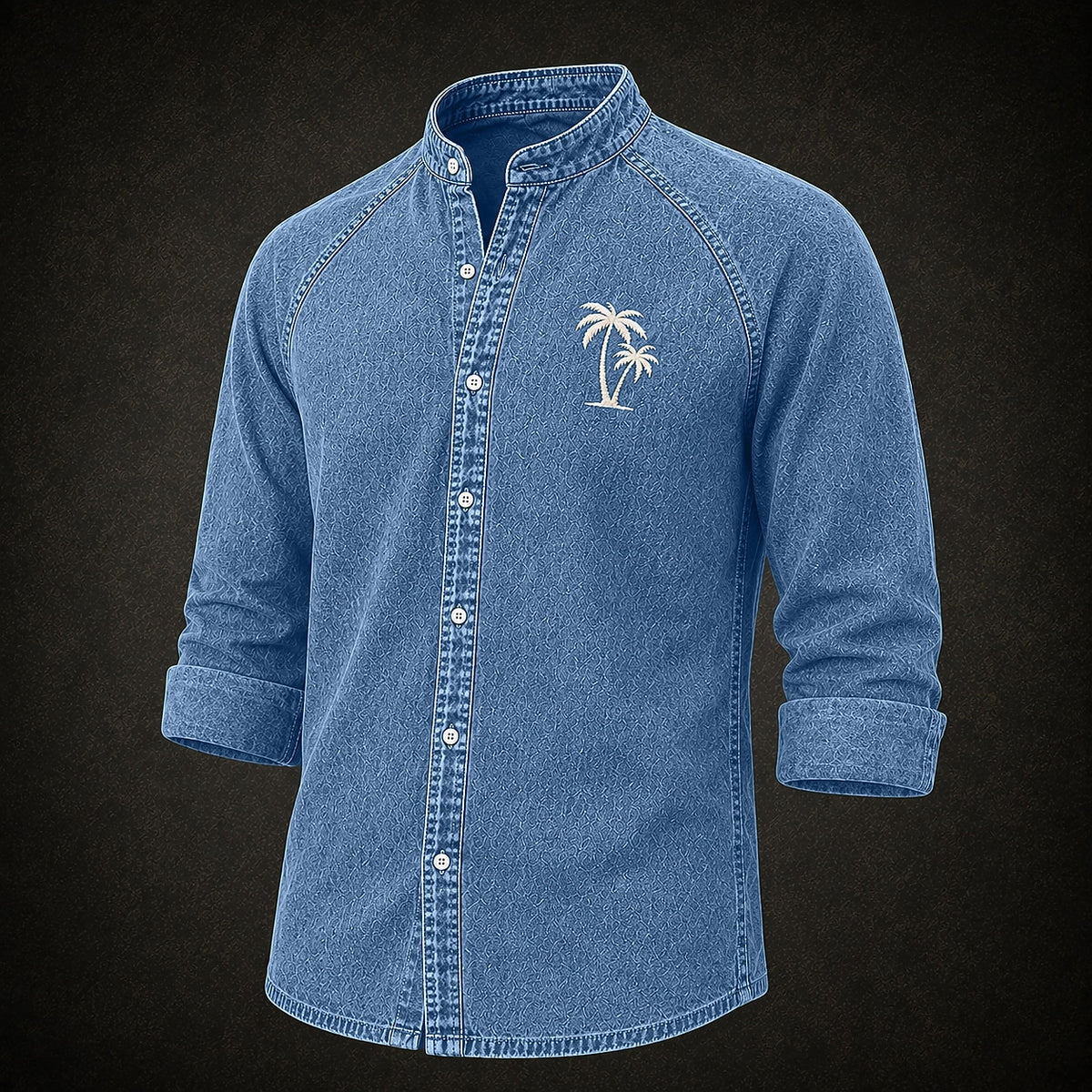 Broken-In Cotton Embroidered Denim Shirt