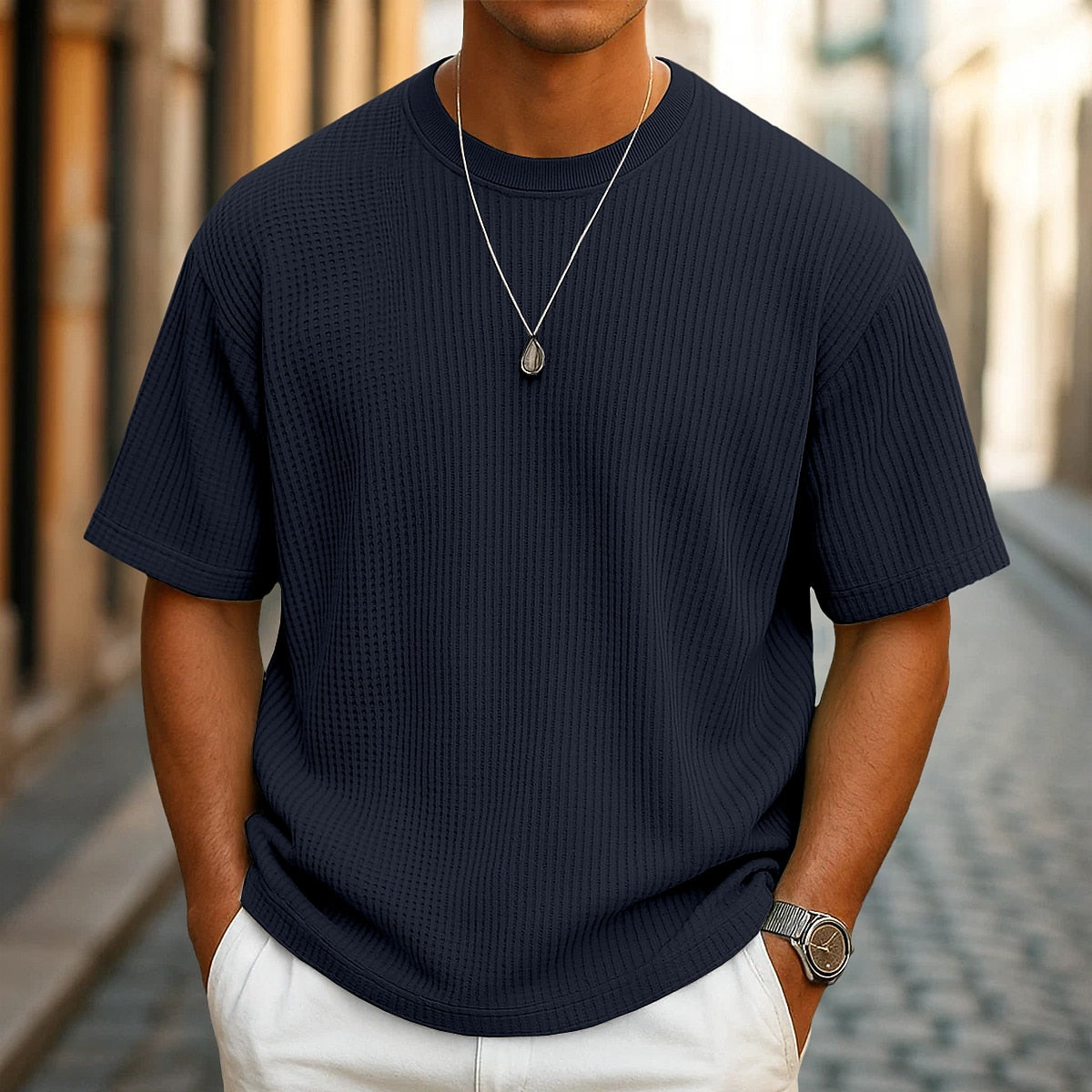 Men's Casual Waffle T-Shirt