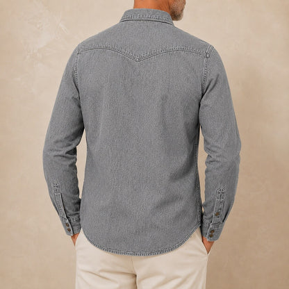 Broken-In Cotton Denim Shirt