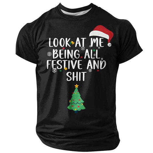 Men's Festive Humor Christmas Graphic T-Shirt