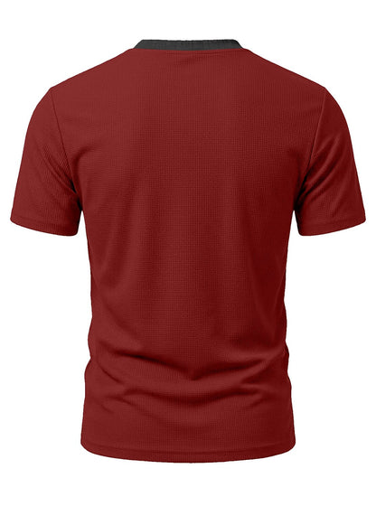 Men's Colorblock Waffle Henley T-Shirt