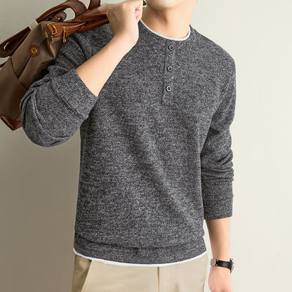 Ribbed Knit Crewneck Sweater Pullover