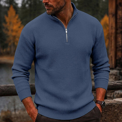 Quarter Zipped Corduroy Polo Shirt