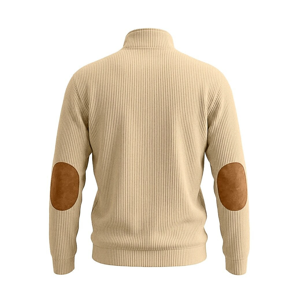 Colorblock Corduroy Quarter Zip Sweatshirt