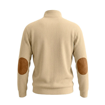 Colorblock Corduroy Quarter Zip Sweatshirt