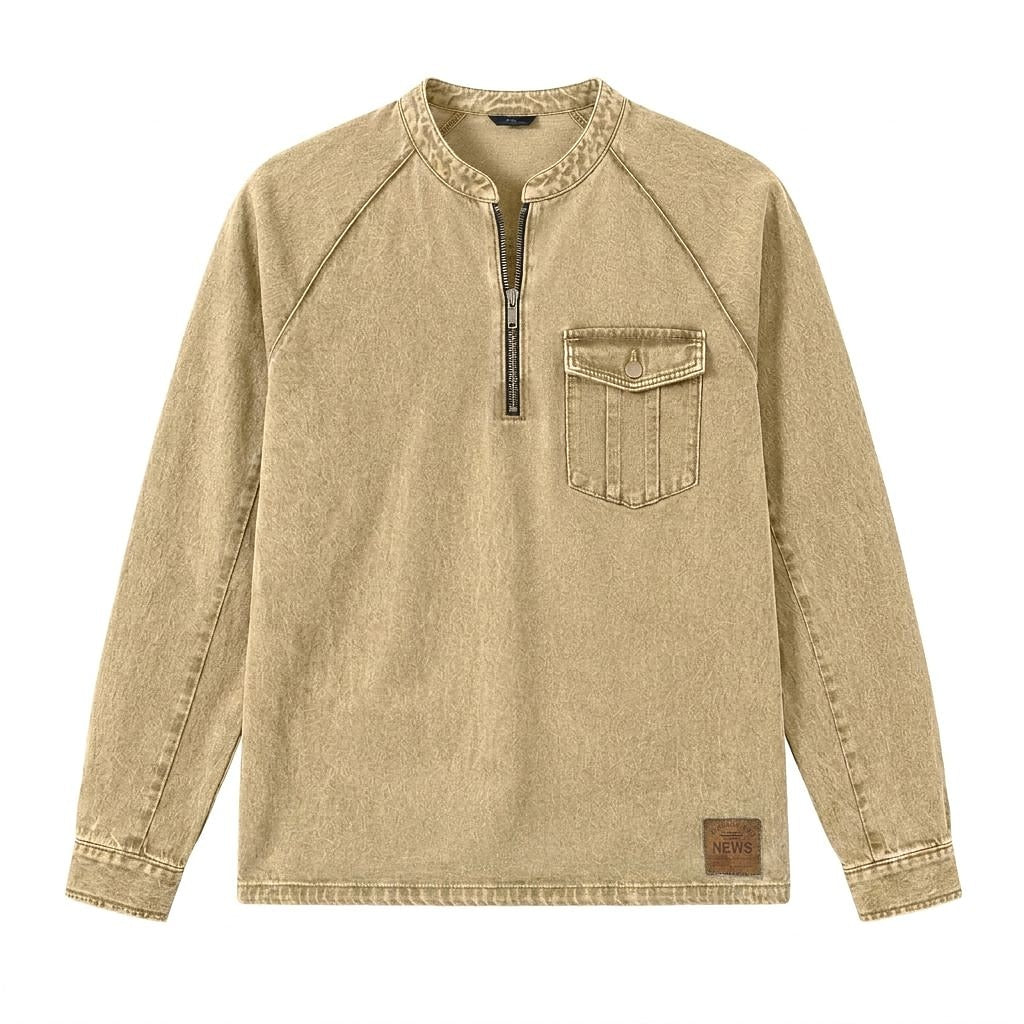 Premium Broken-in Cotton Henley Shirt