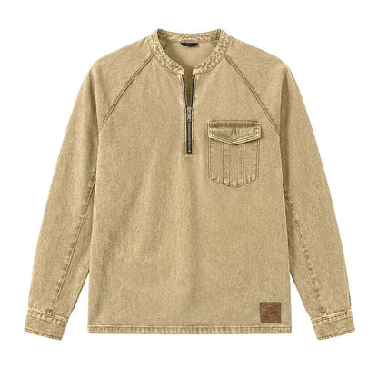 Premium Broken-in Cotton Henley Shirt