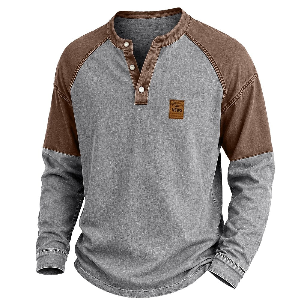 Colorblock Broken-in Cotton Henley