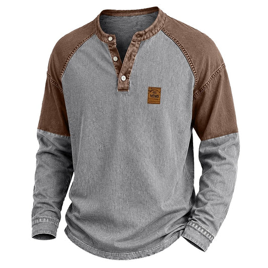 Colorblock Broken-in Cotton Henley
