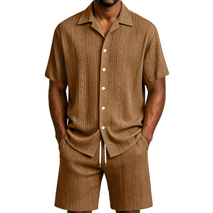 Men's Jacquard Shirt & Shorts Set