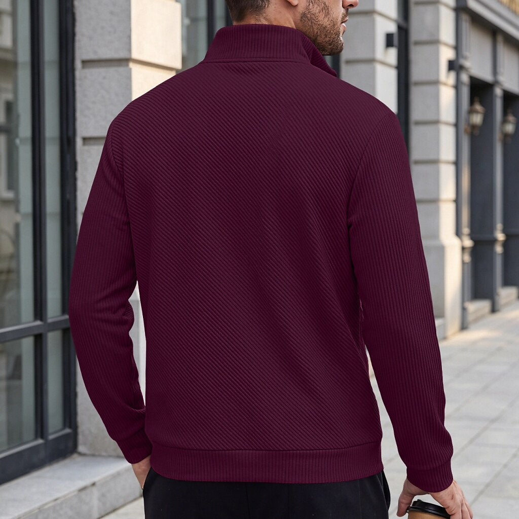 Jacquard Comfort Quarter Zip Sweatshirt