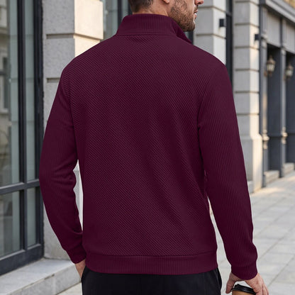 Jacquard Comfort Quarter Zip Sweatshirt