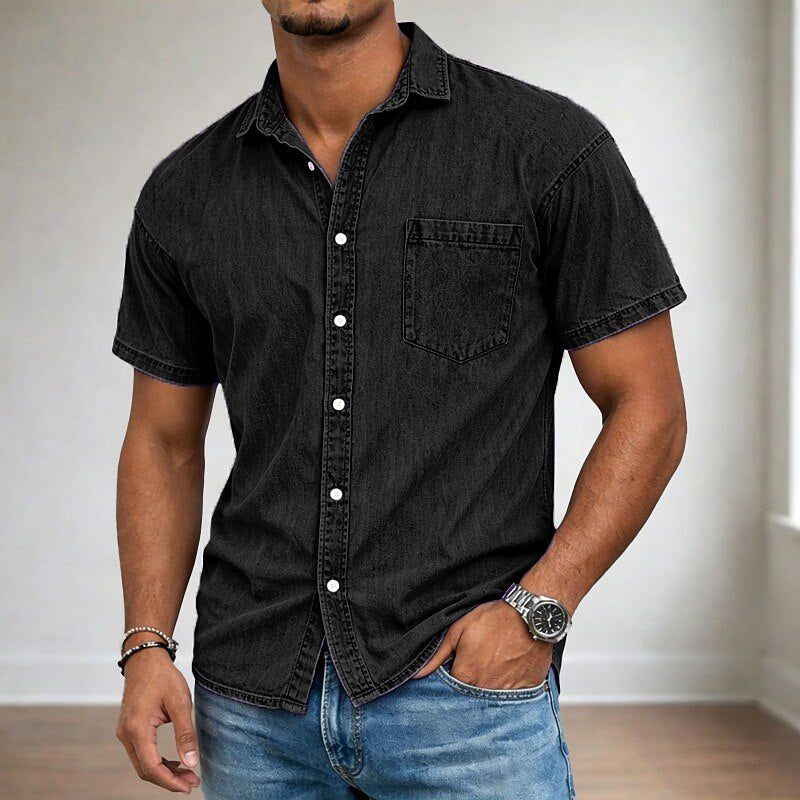 Men's Cotton Acid Wash Shirt