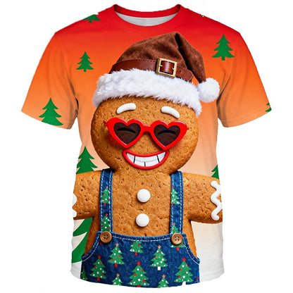 Men's Gingerbread Christmas 3D Graphic T-Shirt