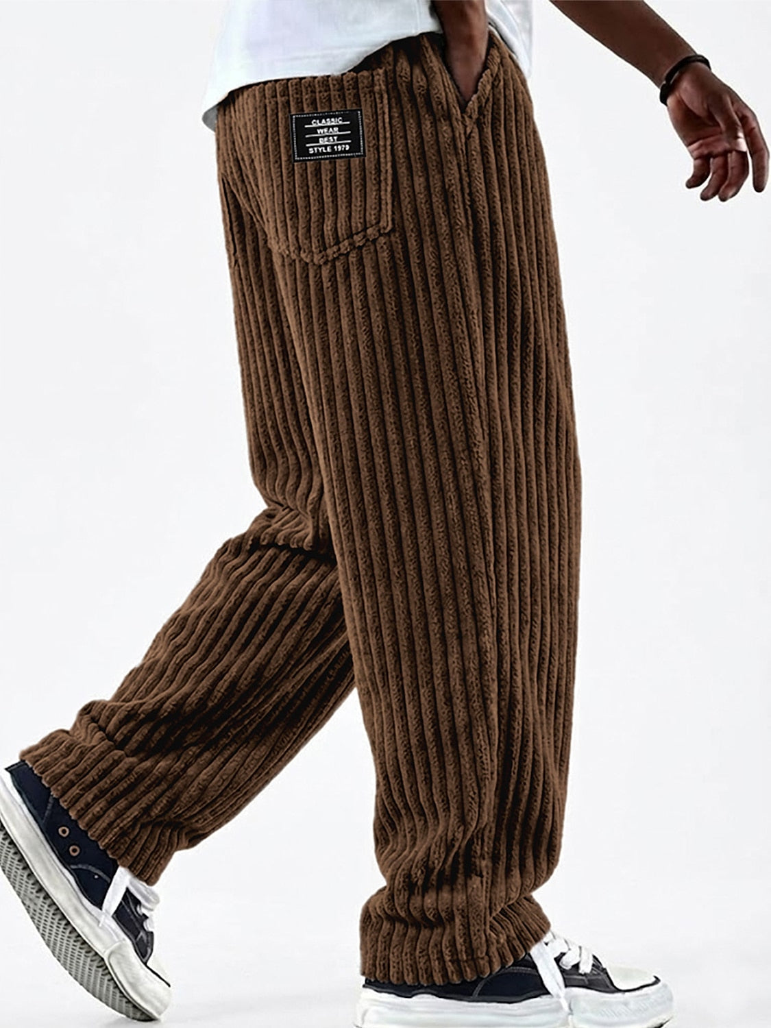 Men's Elastic Waist Casual Corduroy Pants