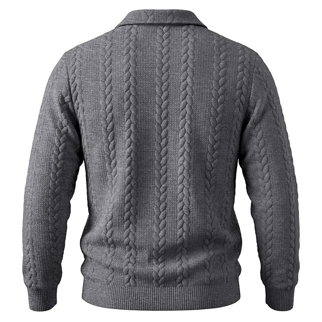 Soft Textured Jacquard Quarter Zip Polo