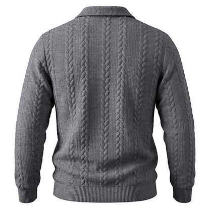 Soft Textured Jacquard Quarter Zip Polo