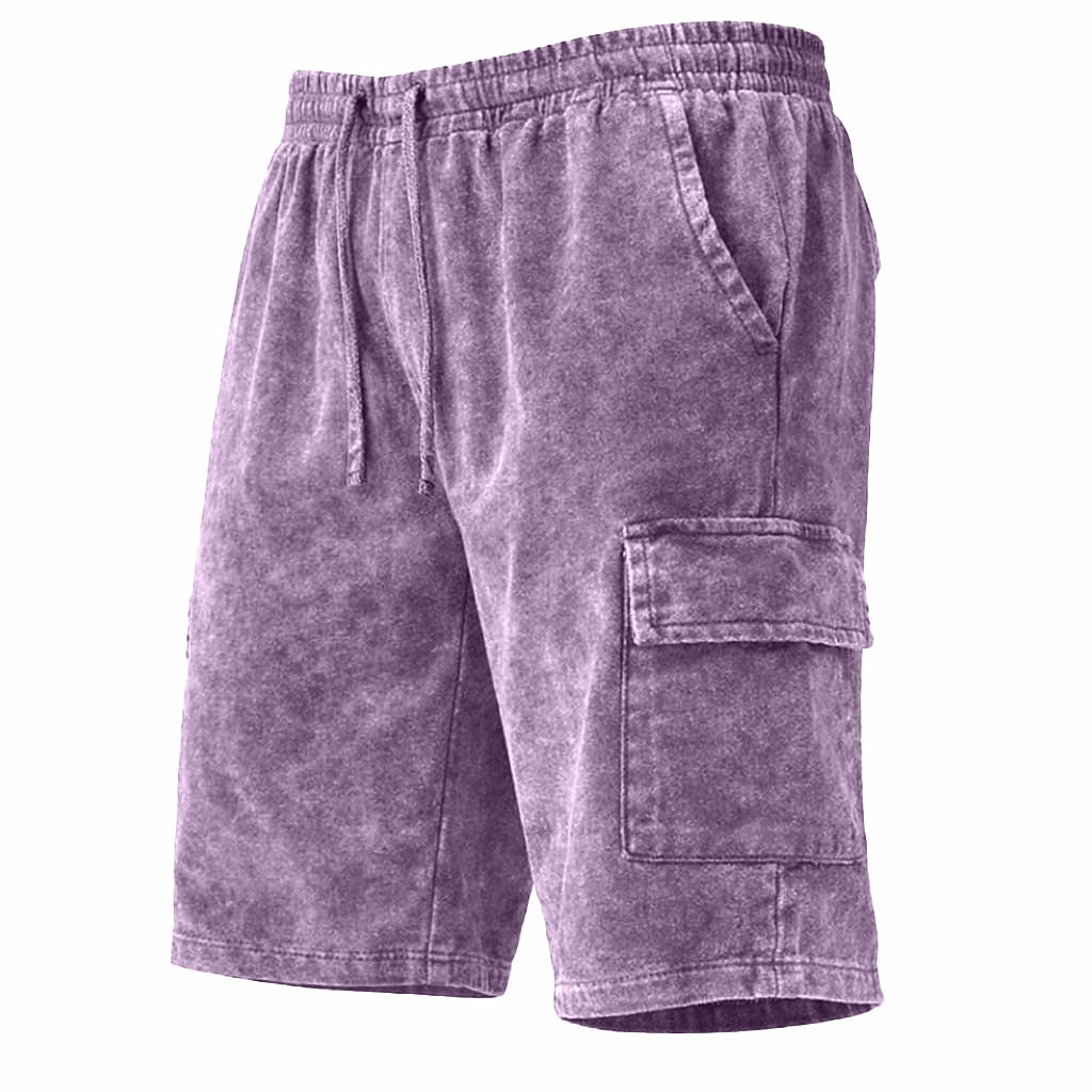 Acid Wash Cotton Pocketed Shorts